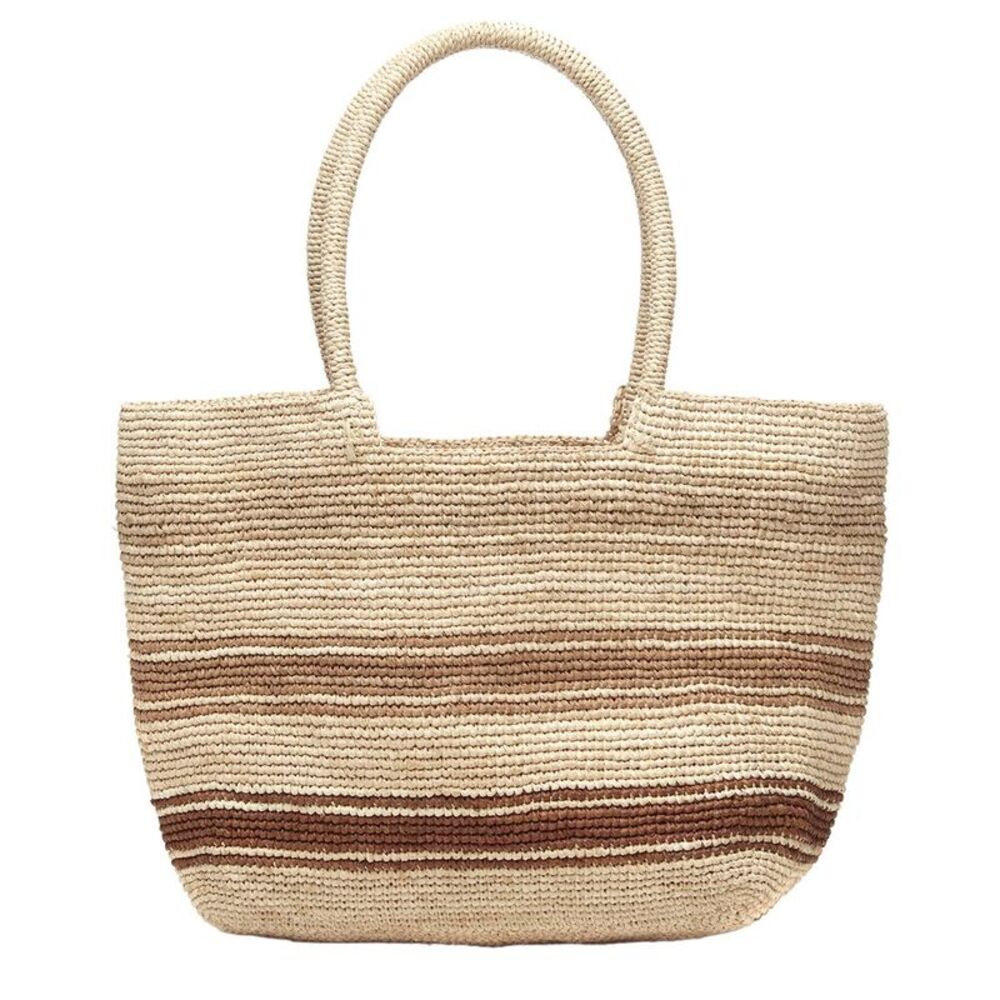 Mar Y Sol Piper Raffia Tote, Brown